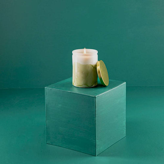 green handmade soy candle, Art Candle