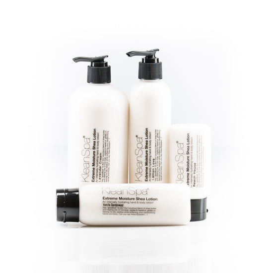 multiple bottles of unisex hand and body lotion