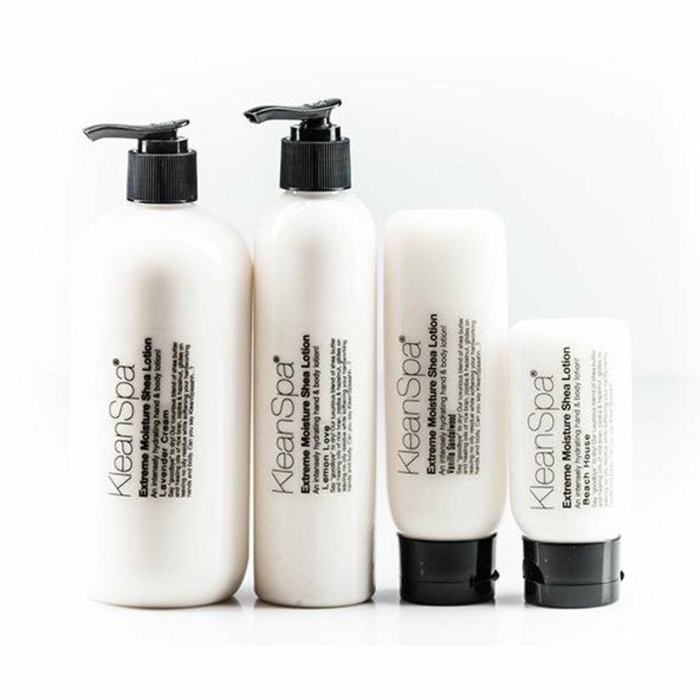 bottles of luxurious shea lotion