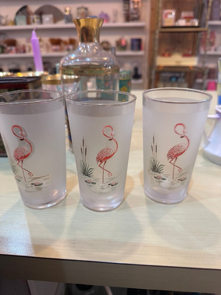 Set of 3 Flamingo Glasses