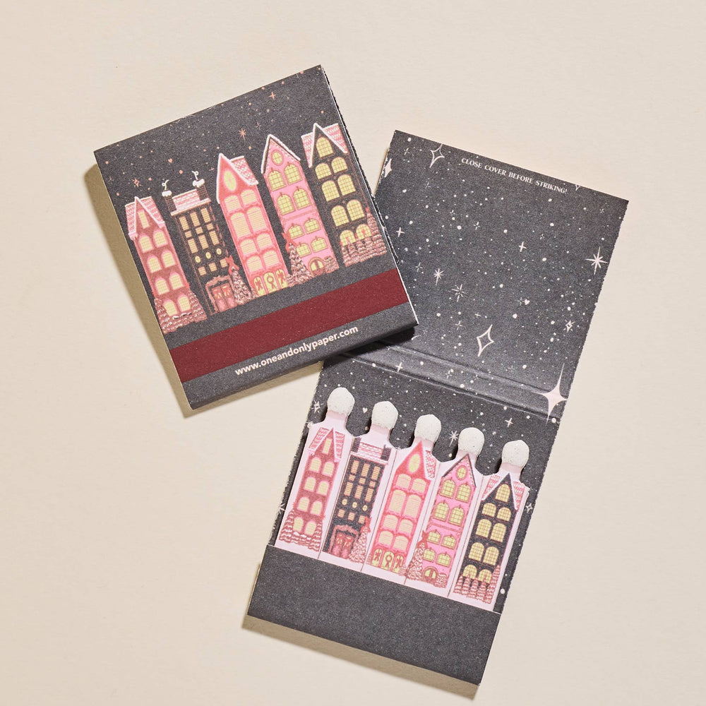 Wintry Village Printed 10 Stem Matchbook Matches