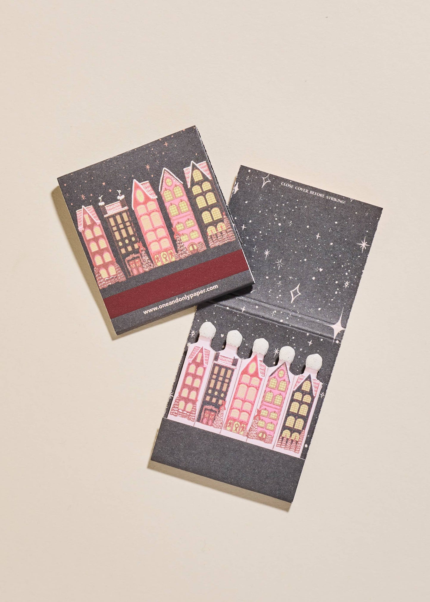 Wintry Village Printed 10 Stem Matchbook Matches