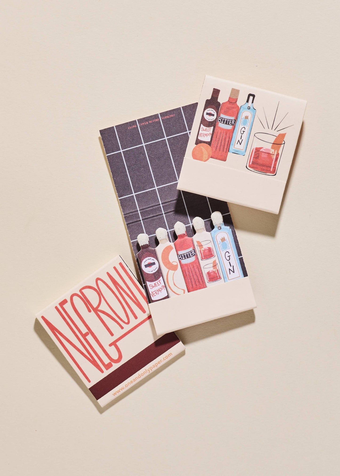 Negroni Printed 10 Stem Matchbook Matches