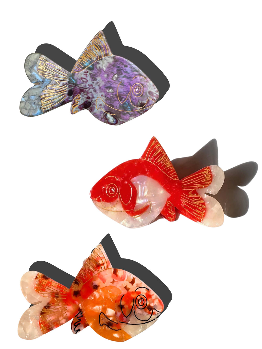 Hand-painted Goldfish Claw Hair Clip | Eco-Friendly