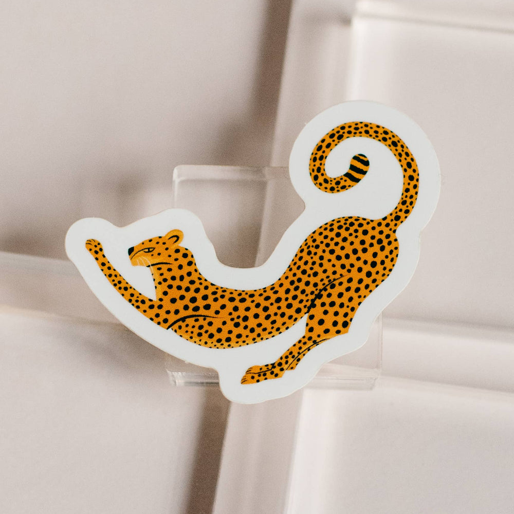 Stretching Cheetah Sticker