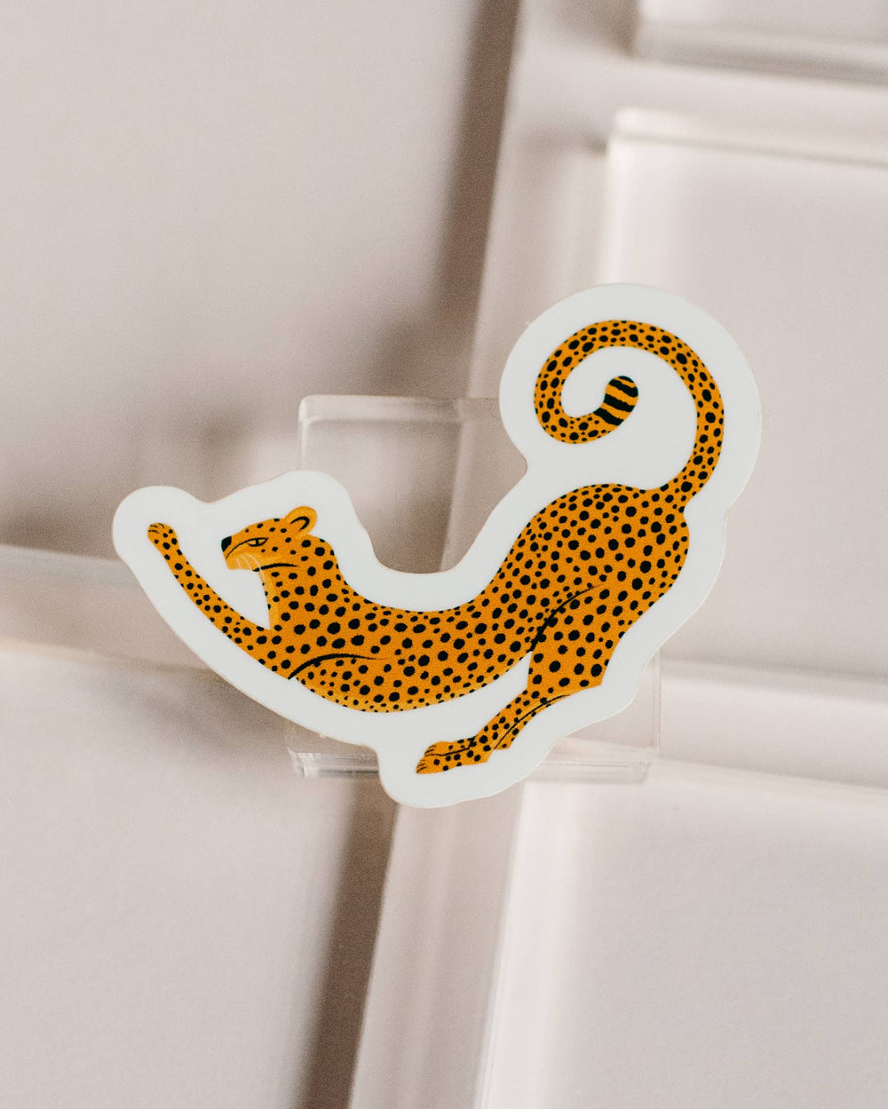 Stretching Cheetah Sticker