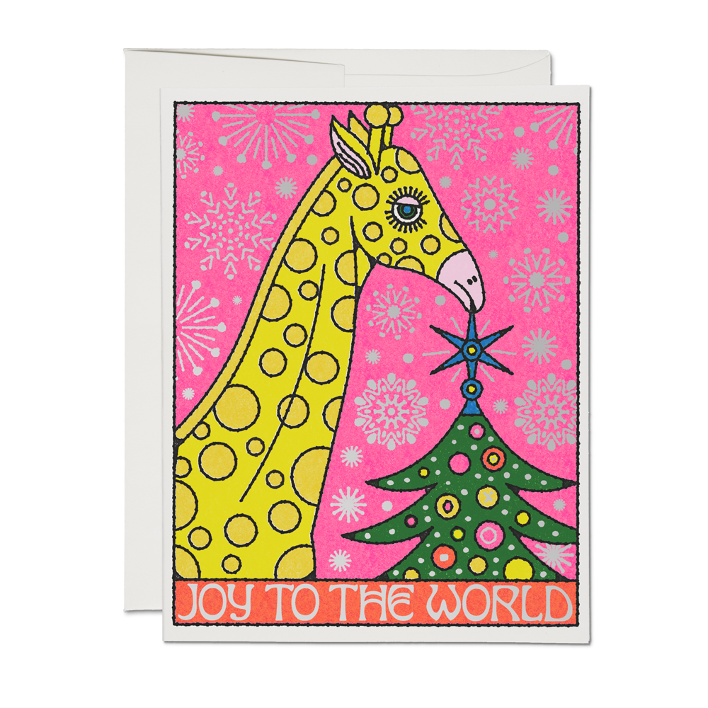 Giraffe Topper holiday greeting card