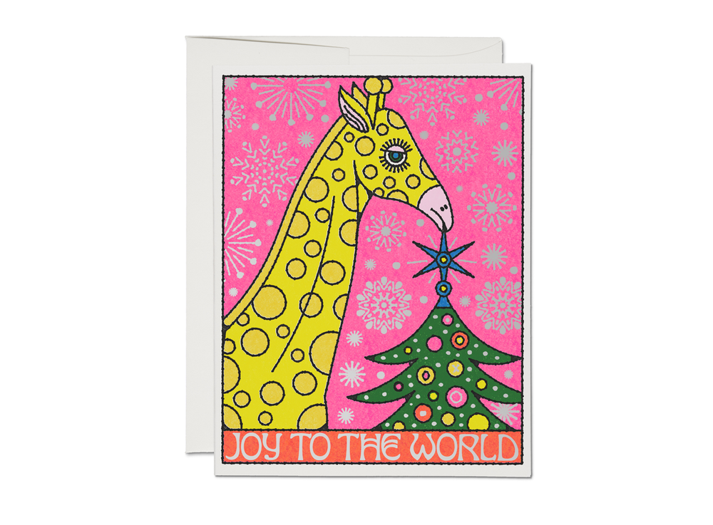 Giraffe Topper holiday greeting card