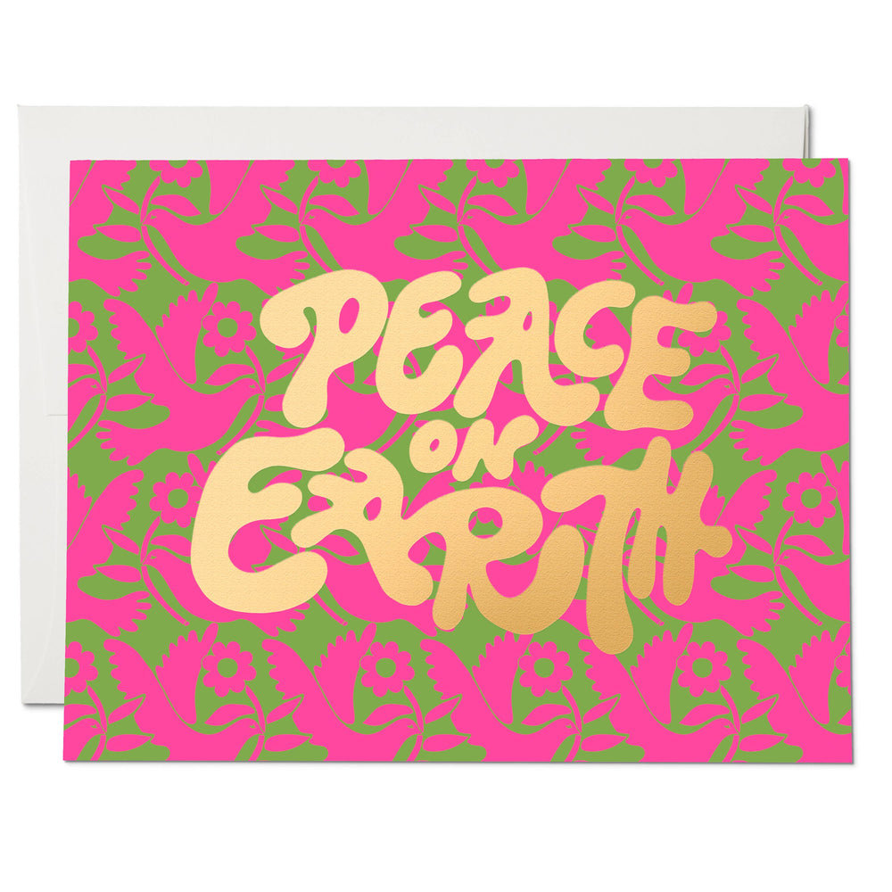 Neon Doves holiday greeting card