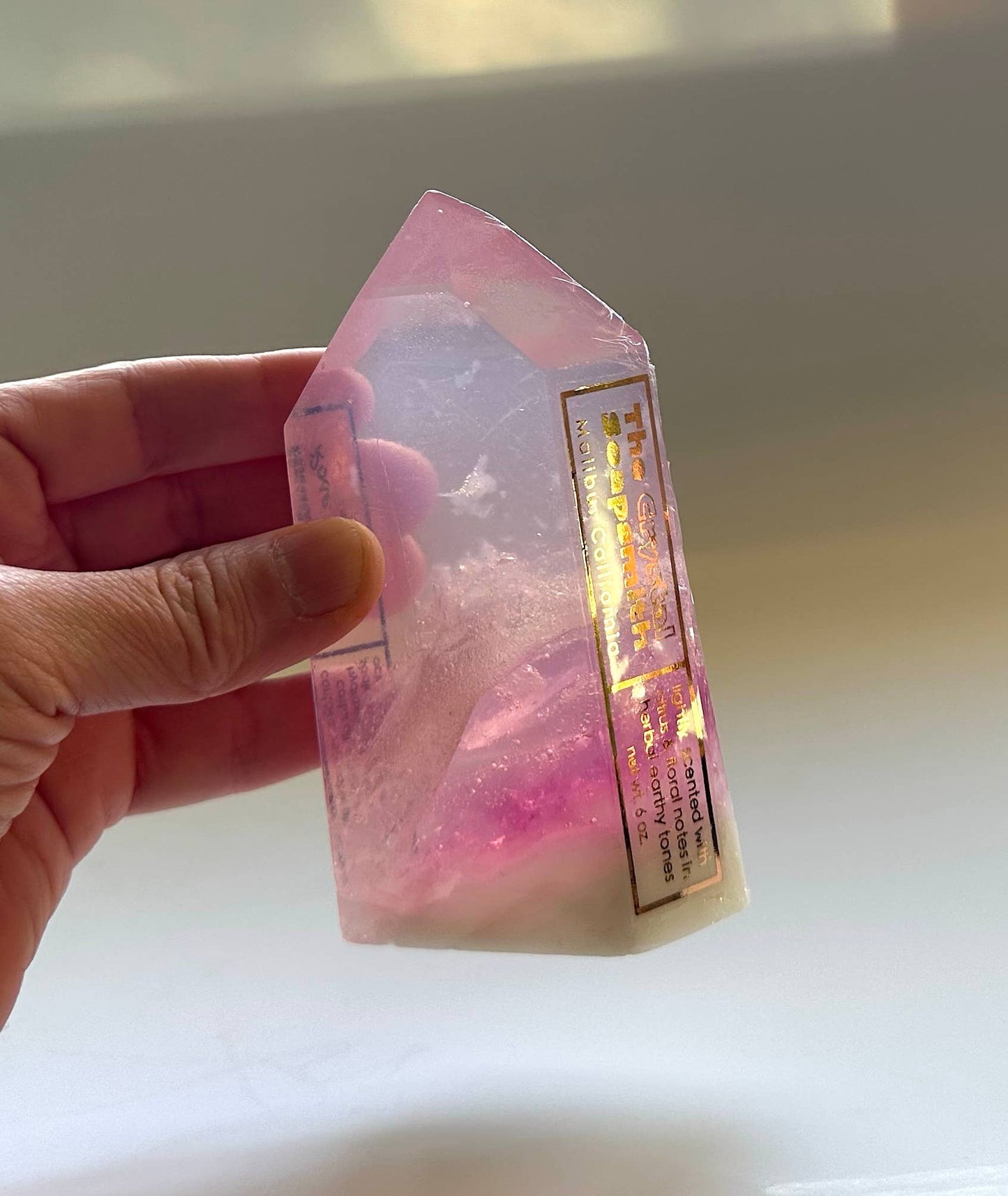 Pink Quartz soap crystal