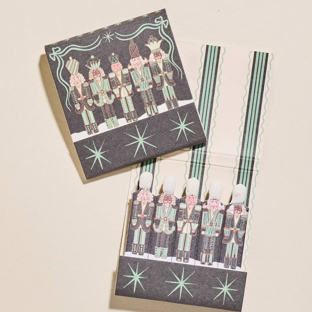 Green Nutcracker Printed 10 Stem Matchbooks Matches