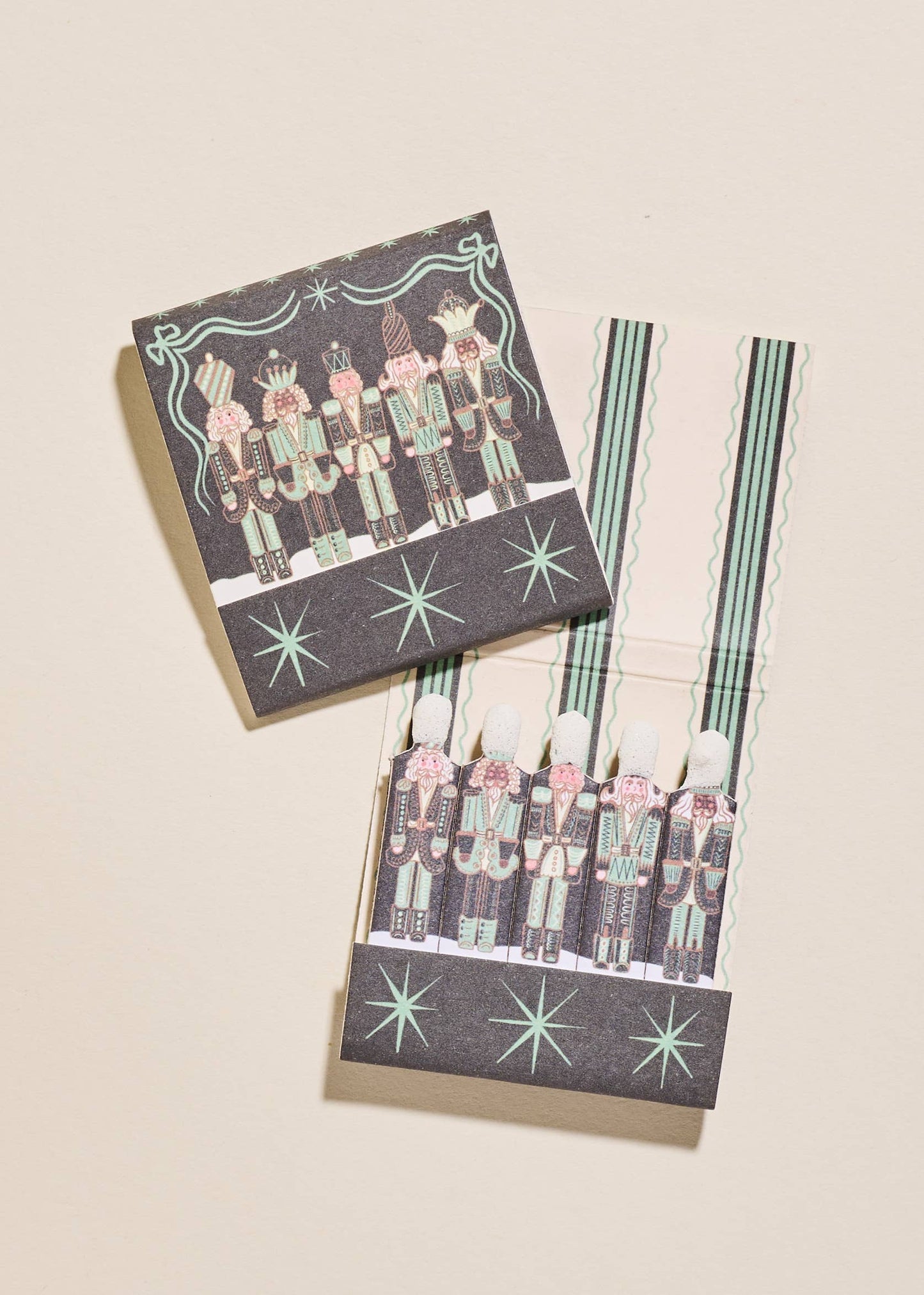 Green Nutcracker Printed 10 Stem Matchbooks Matches