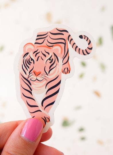 
                      
                        Tiger Illustrated Pink Sticker
                      
                    