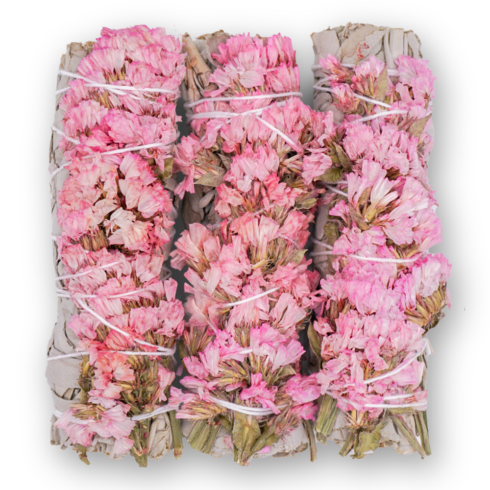 
                      
                        Pink Sinuata Flower with White Sage Bundles
                      
                    