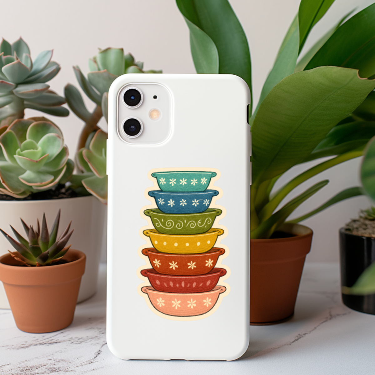 Pyrex Stack Sticker Vintage Pyrex Bowls Sticker – Retro Kitchenware Stack in Rai – kleanspa