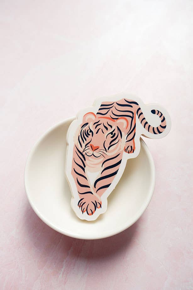 
                      
                        Tiger Illustrated Pink Sticker
                      
                    