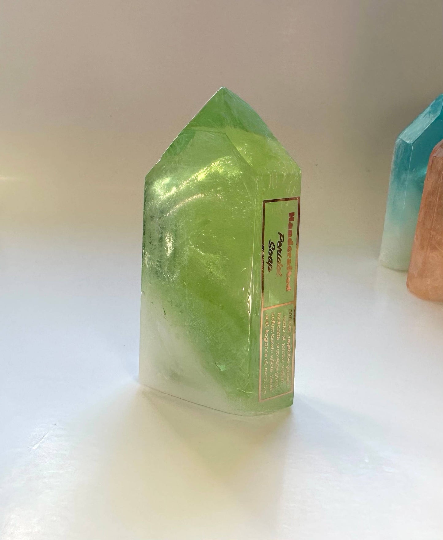 Peridot soap crystal