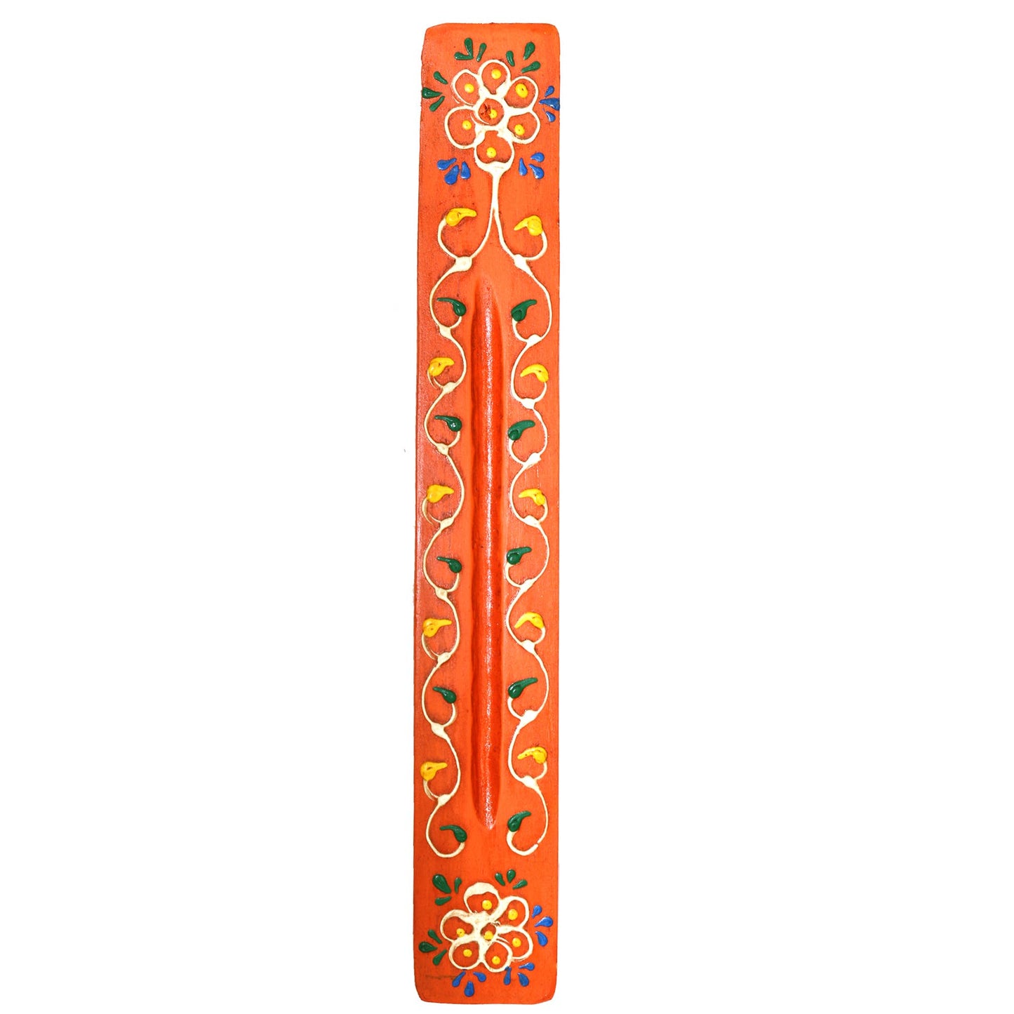 Wooden Incense Stick Ash Catcher Incense Burner  (11 in.) - Orange