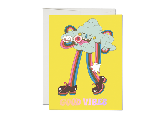 Cloud Dude Vibes encouragement greeting card
