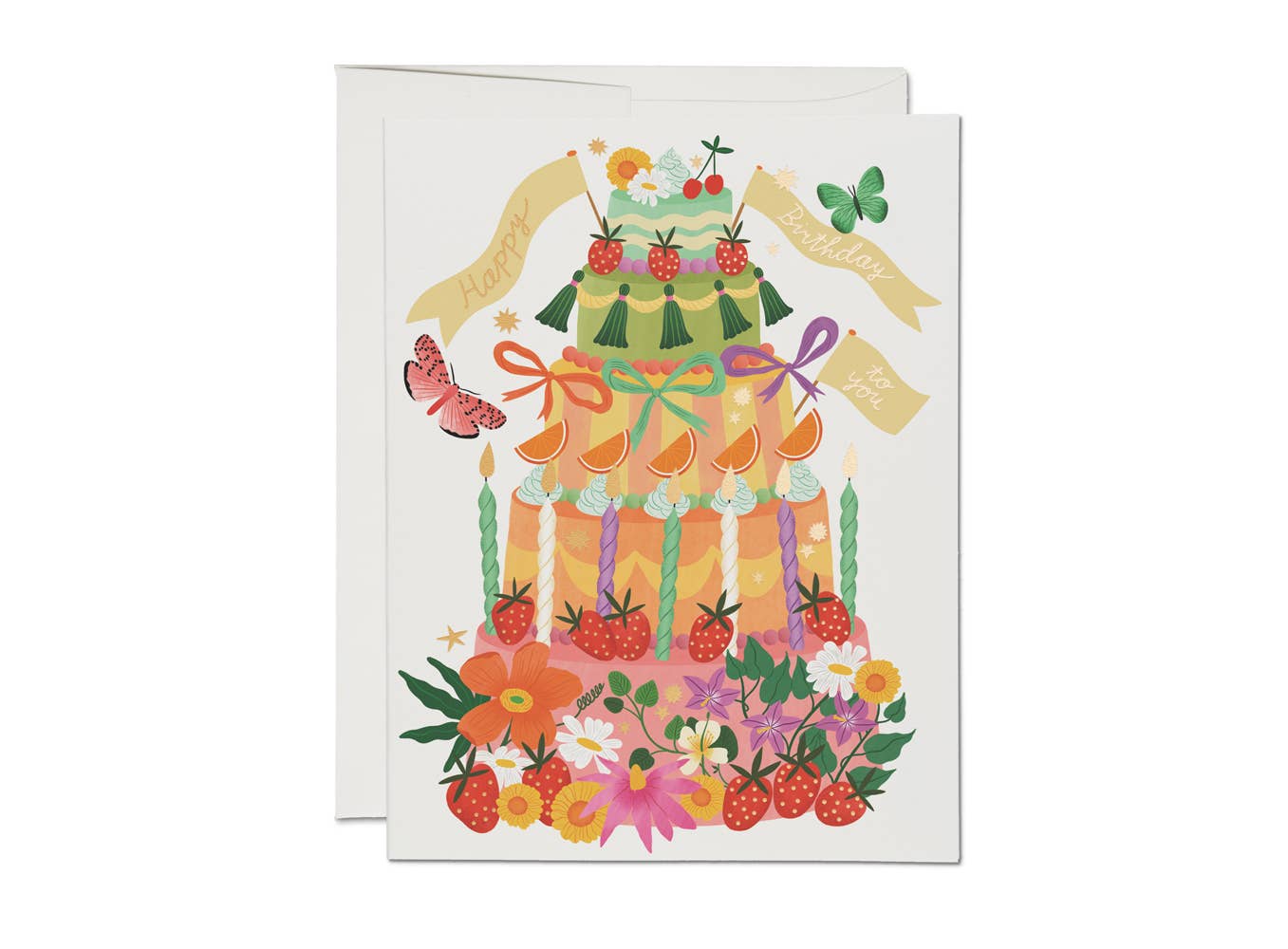 Load image into Gallery viewer, Whimsical Cake birthday greeting card
